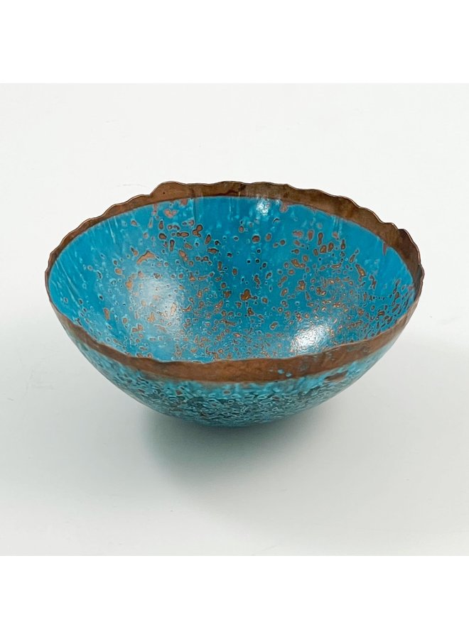 Etched copper bowl 30