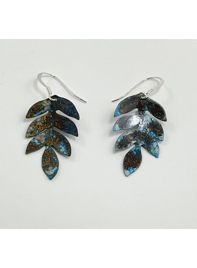 Pendientes colgantes de helecho grandes 35