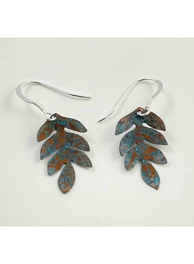 Pendientes Helecho Gota Cobre Pequeños 36