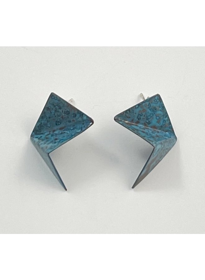 Origami Small Stud Copper Earrings 41