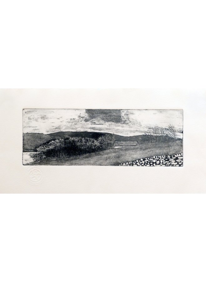 Grimwith Reservoir  Etching Framed 041