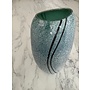 Grey with turquoise inside gloss Stone Tall Vase 16