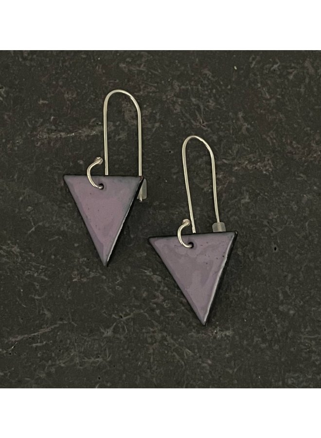 Triangular enamel drop earrings lilac18