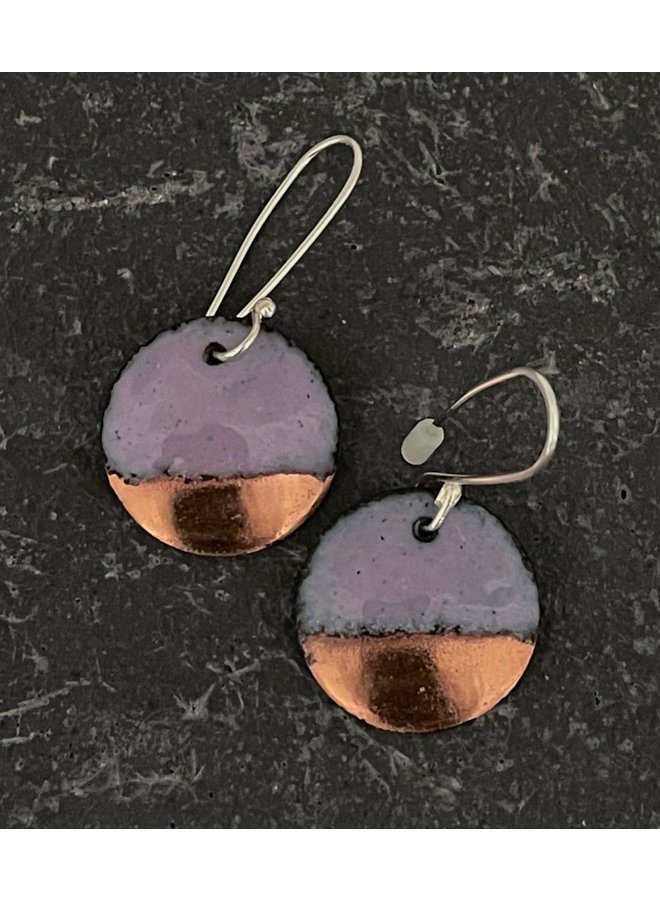 Copper Tip enamel drop earrings lilac 23
