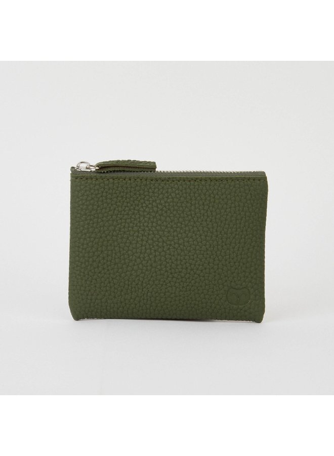 Coin Purse Olive Green with Zipper   065