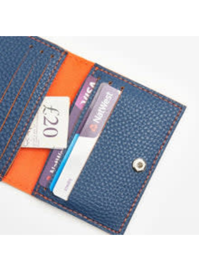 Navy Wallet Card Holder Vegan   066