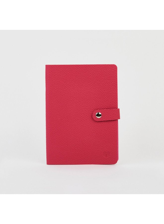 Magenta Vegan  A5 Notebook with clasp lined paper 058