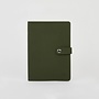 Olive Green Vegan A5 Notebook with clasp lined paper 060