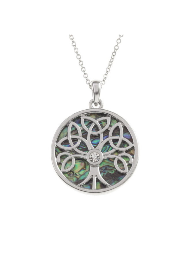 Celtic Tree of Life Paua Shell Necklace 402