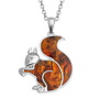 Red Squirrel Paua Shell Necklace 405
