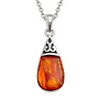 Poire Goutte Ambre Paua Shell Collier 406