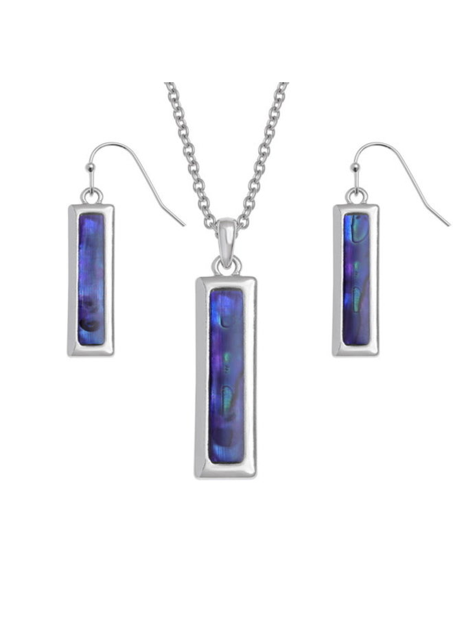 Rectangular Purple Paua Shell Necklace  ONLY  409