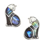 Cat Inlaid Paua shell Stud Earrings T241