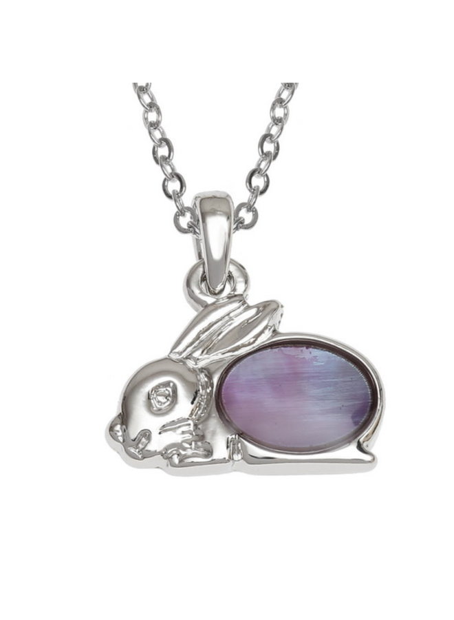 Rabit Mother of Pearl Purple  necklace