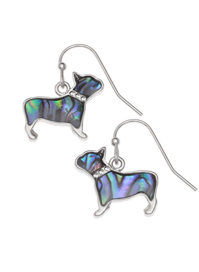 Bulldog Blue Paua Shell Earrings  423