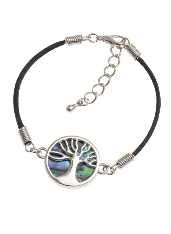 Tree of Life Paua shell & Cord Bracelet 421