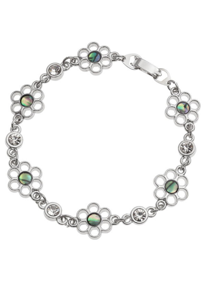 Gänseblümchen-Blumen-Kristall-Paua-Muschel-Armband 418