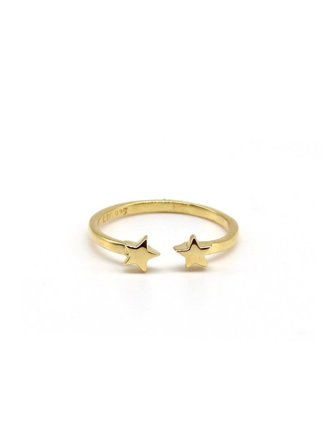 Sterne verstellbarer Mini-Ring aus Gold-Vermeil klein124