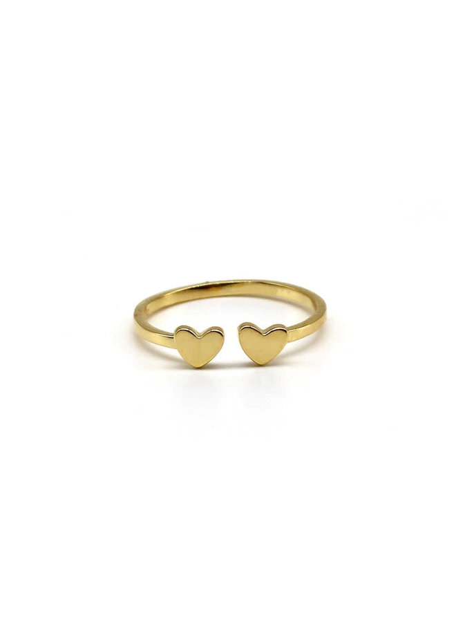 Hearts adjustable gold vermeil mini ring small125