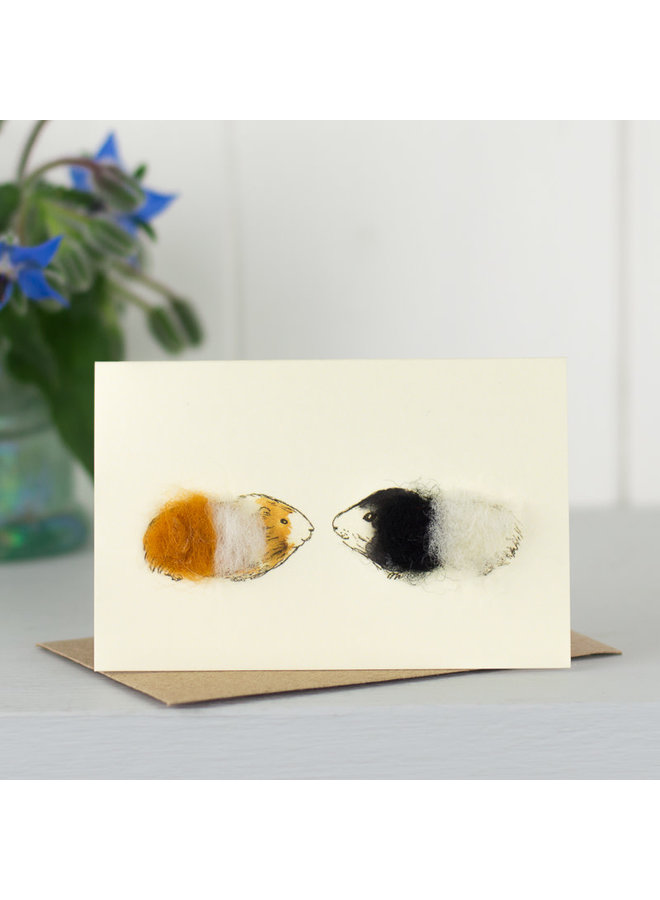 Guinea Pig Ginger White and Black Mini Card 27