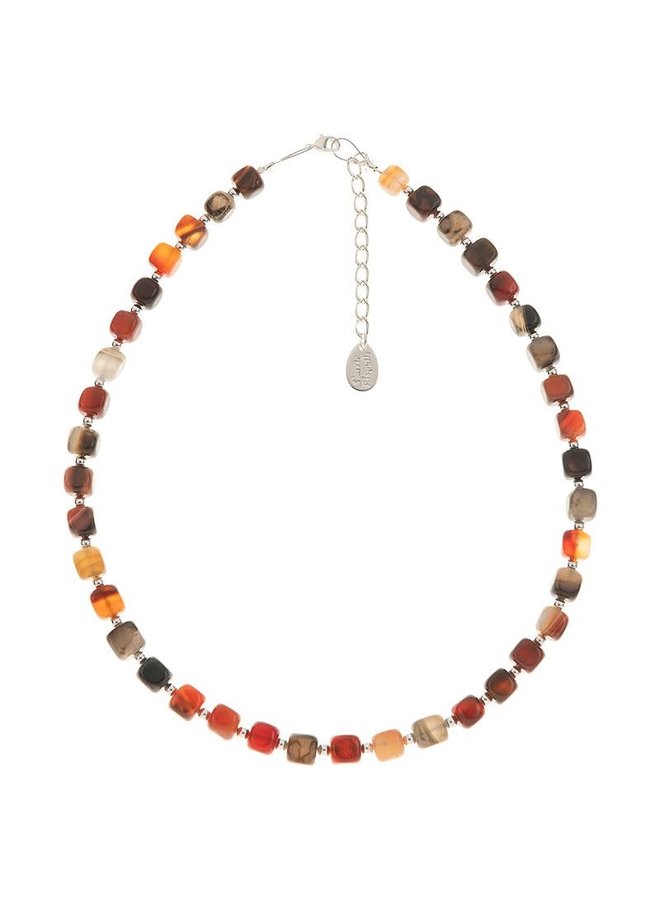 Autumn Agate Cubes Full  Necklace