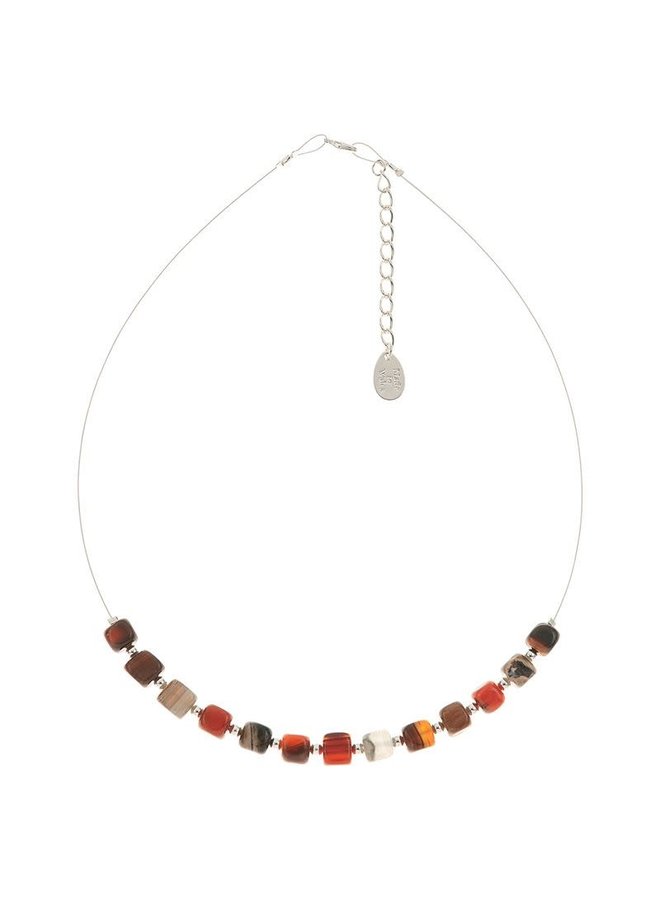 Autumn Agate Cubes Links Necklace