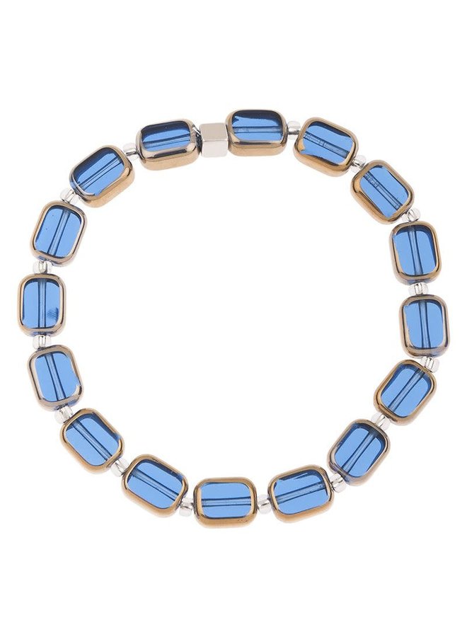 Blau mit goldenen Rändern Armband 1324