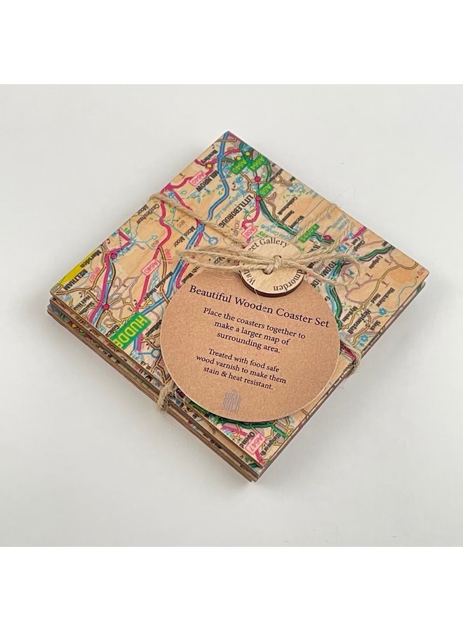 Todmorden Map Coaster Ensemble de 4- 001