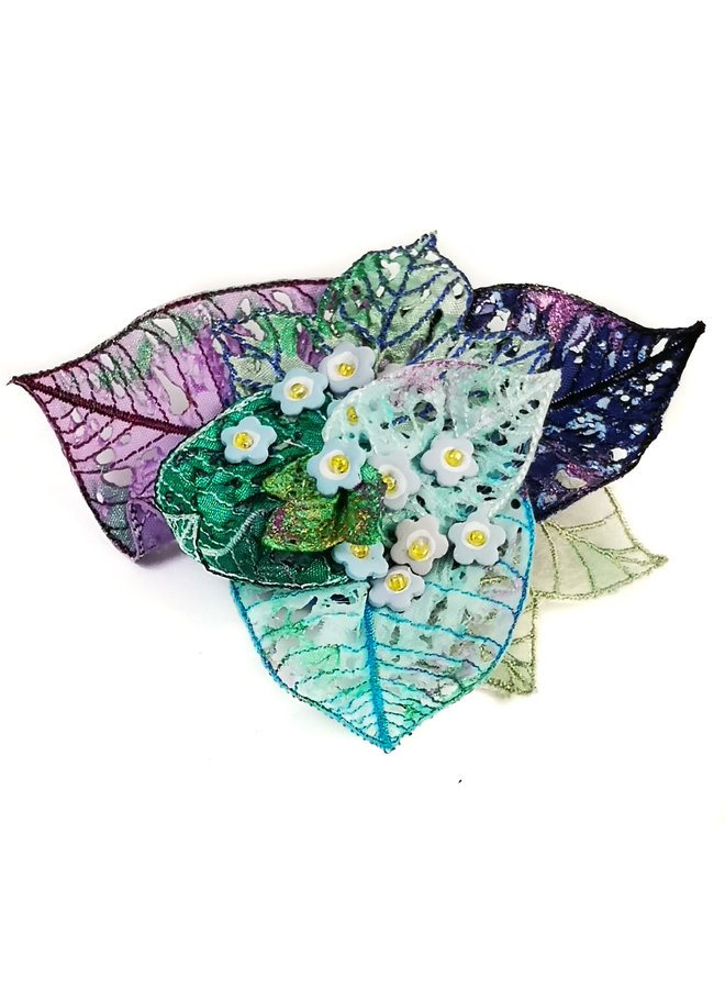 Forgetmenot broderad brosch 090