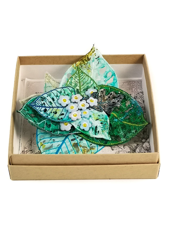 Forgetmenot broderad brosch 091