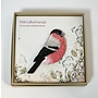 Bullfinch beak right embroidered brooch 093