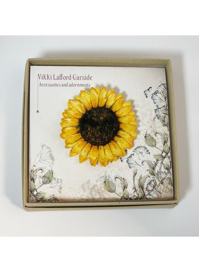 Broche bordado girasol 097