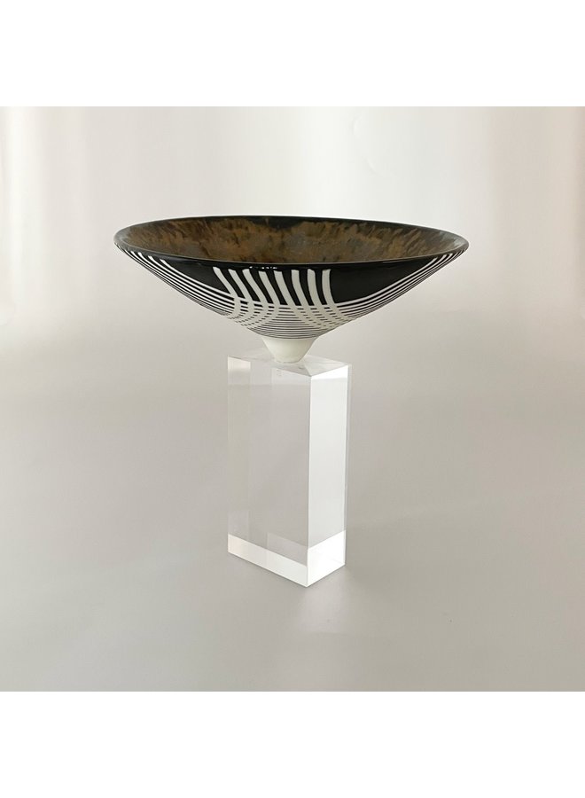 Bronze Bowl Form Ceramic Porcelain Raised on Perspex 14