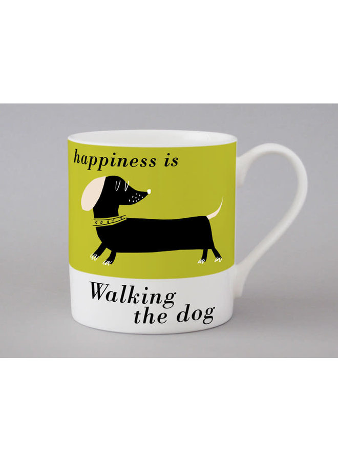 Doxie Black Dog Large  Green Mug 195