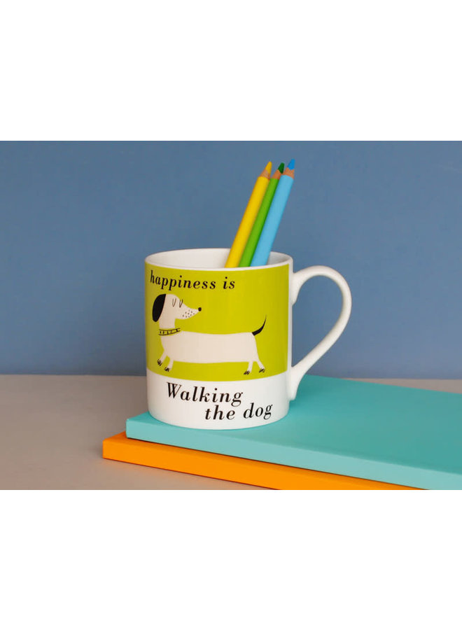 Doxie White Dog Grande tasse verte 196