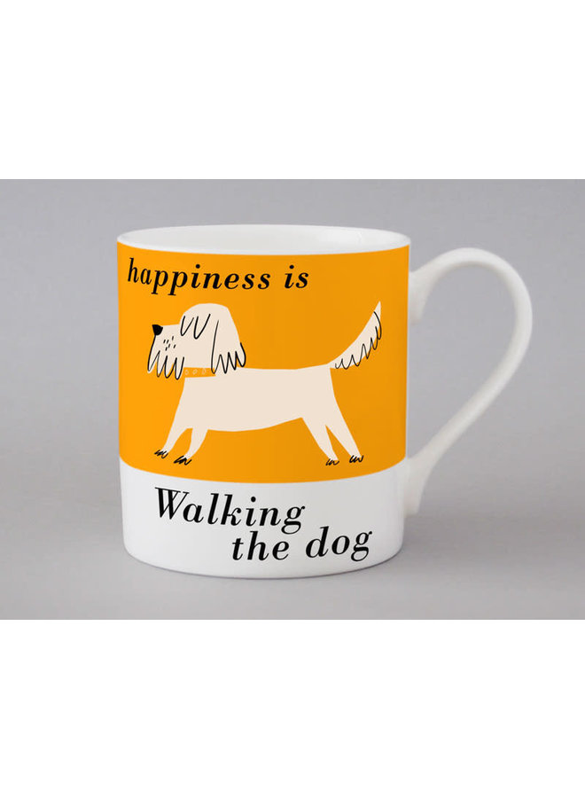 Scruffy White Dog Large Orange Mug 197