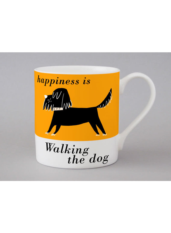 Scruffy Black Dog Large Orange Mug 198