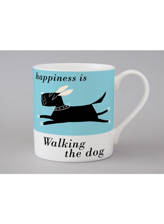 Leaping Black Dog Large Blue Mug 199