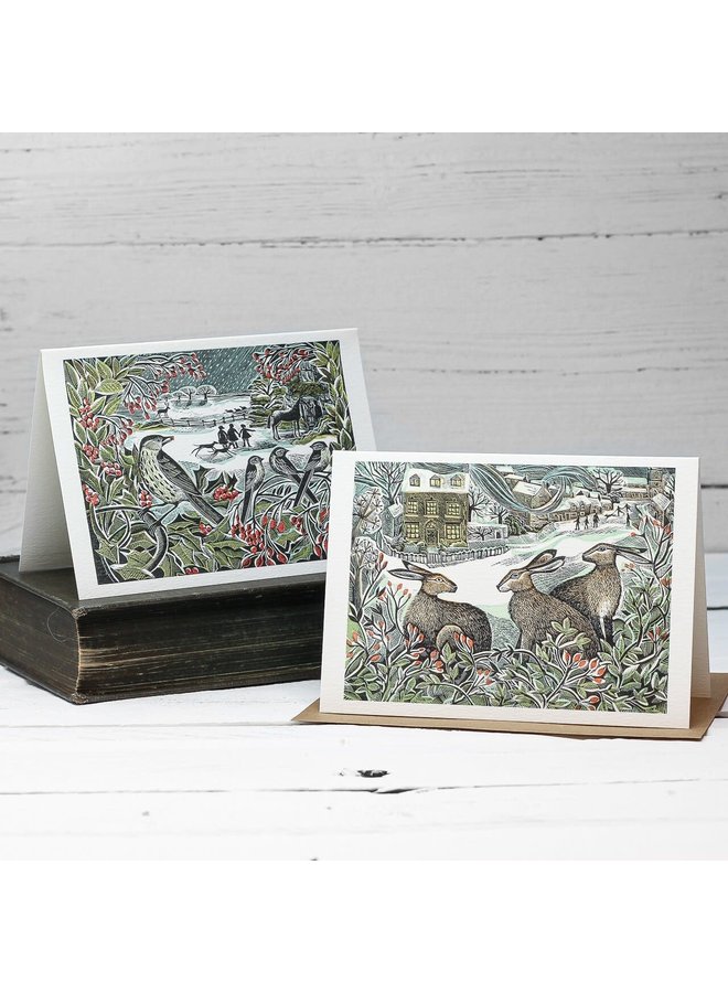 Holly Hedge und wir drei Hasen 10 Notizkarten von Angela Harding