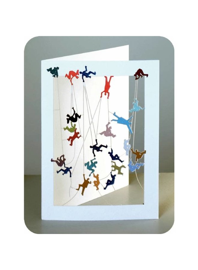Little People Climbing Ropes Laser cut card