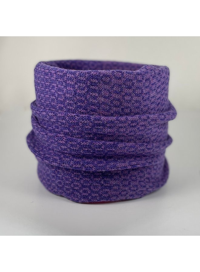 Cowl Merino Lambs Wool Circles Clematis and Heliotrope 031