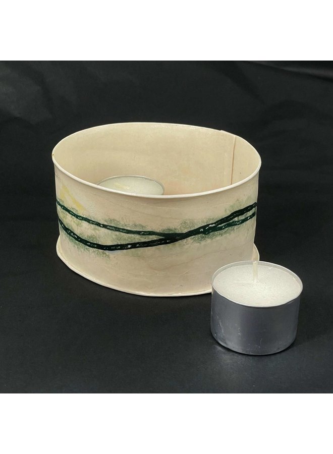 T Light porcelain two candle holder 02