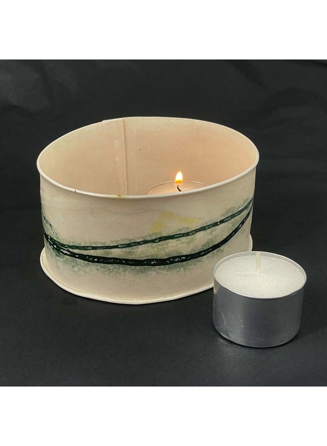 T Light porcelain two candle holder 02