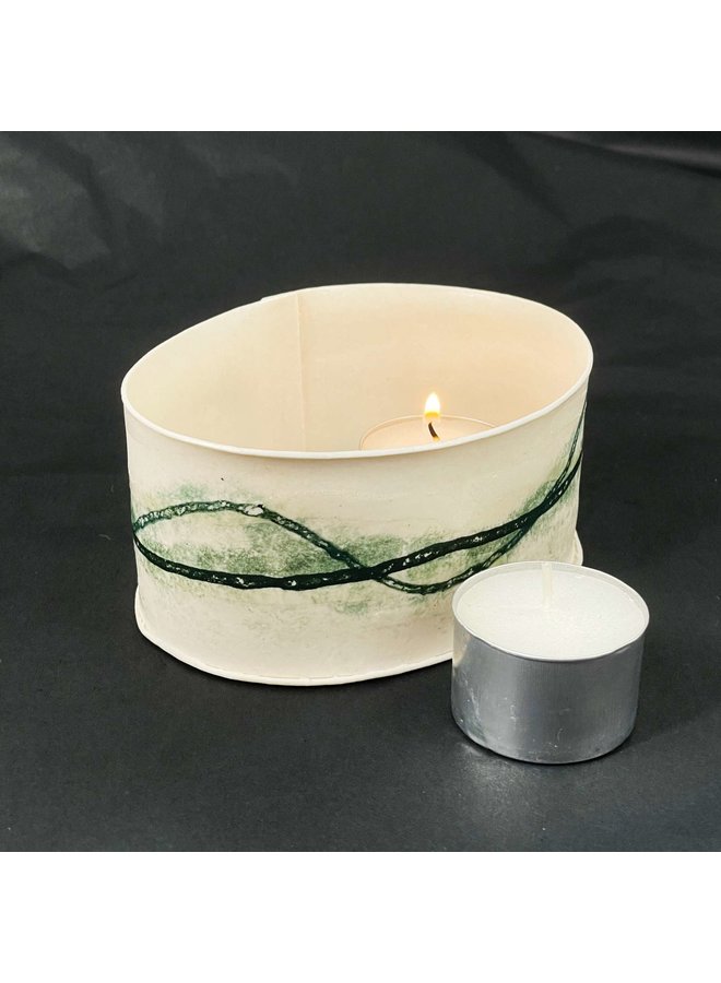 T Light porcelain two candle holder 03