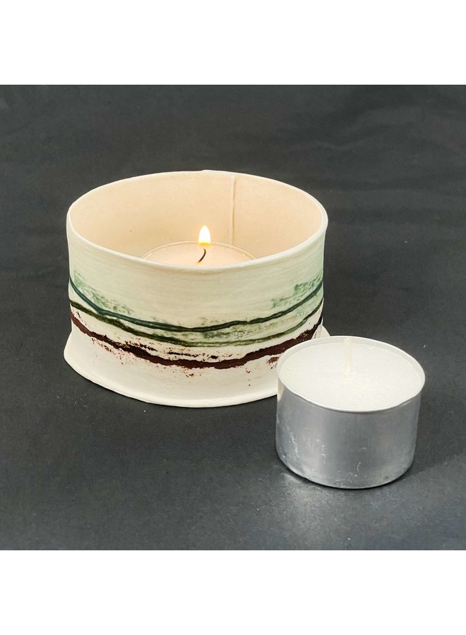 T Light porcelain single candle holder 06