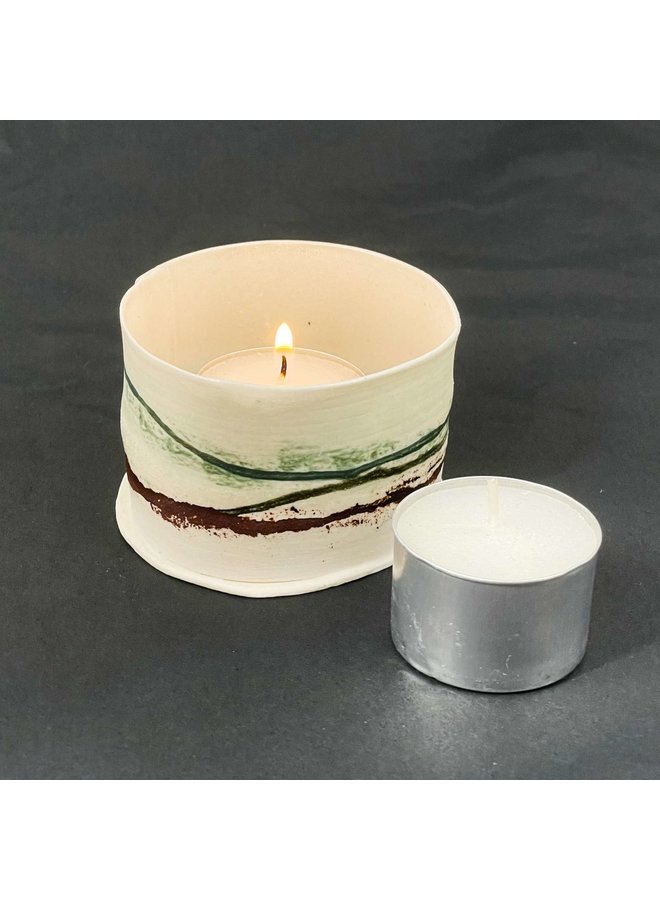 T Light porcelain single candle holder 06