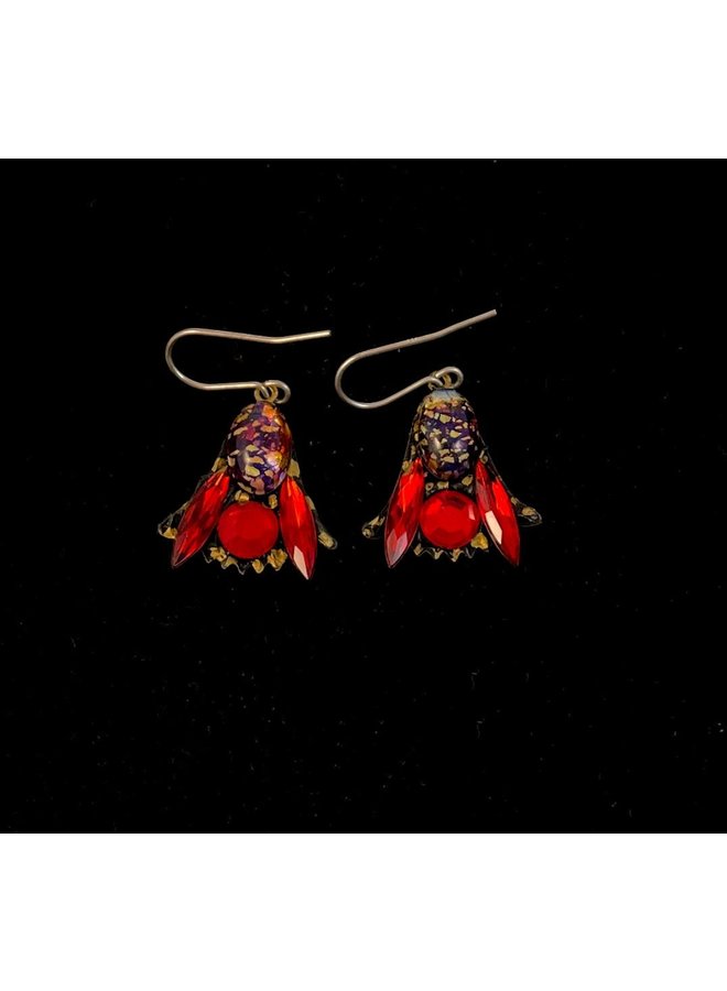 Pendientes colgantes de lirio rojo 377