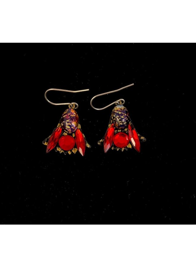 Red Lily  Drop Earrings 377