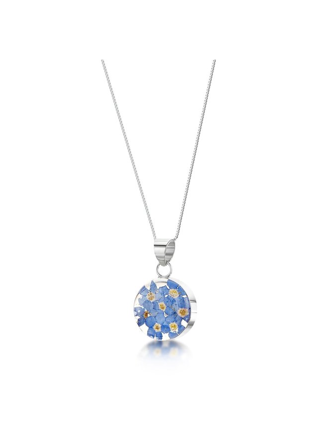 Forget me Not Round Flor Colgante 152