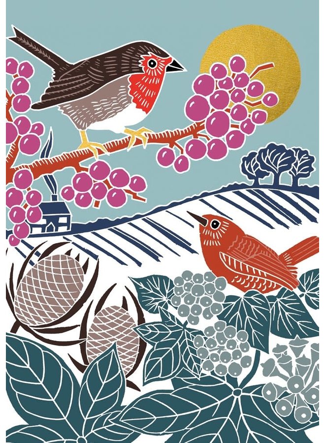 Robin & Wren Card by Kate Heiss